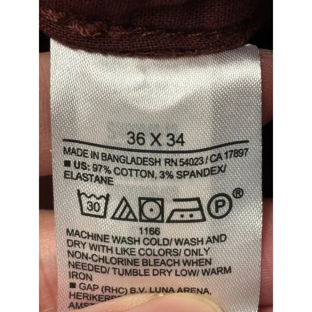 NWT Banana Republic Lived-In‎ Skinny Chino Pants Mens 36x32 Burgundy Maroon